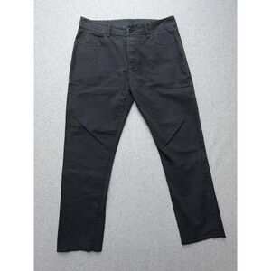 James Perse Jeans Mens 30x28 Gray Garment Dyed Button Fly Stretch Straight Denim